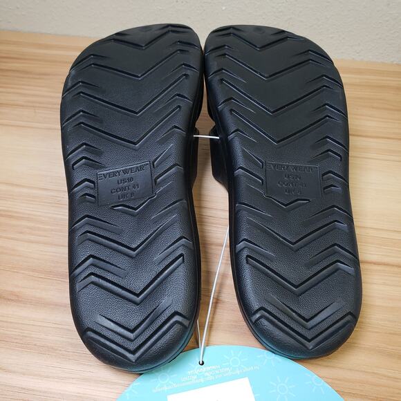 Totes Women's 10‎ Everywear Crossover Slide Sandals Black Lightweight Waterproof - Picture 5 of 7